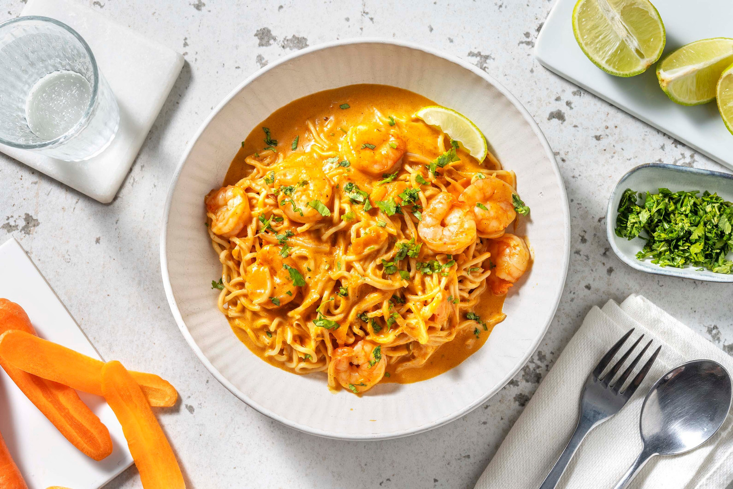 Laksa aux crevettes & lait de coco