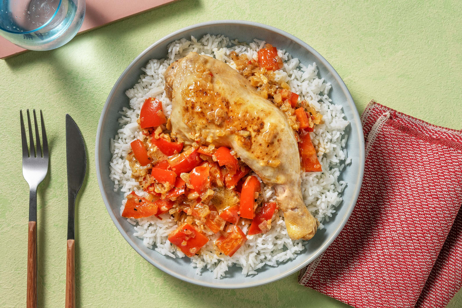 Poulet façon Yassa & riz au poivron