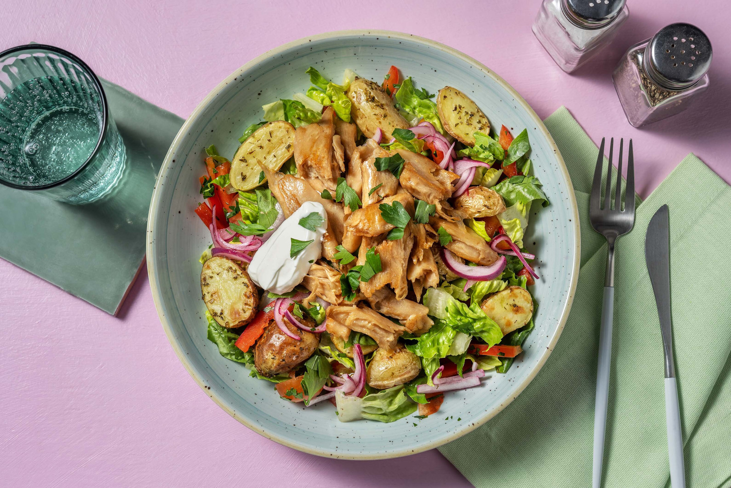 Græsk pulled bean-salat