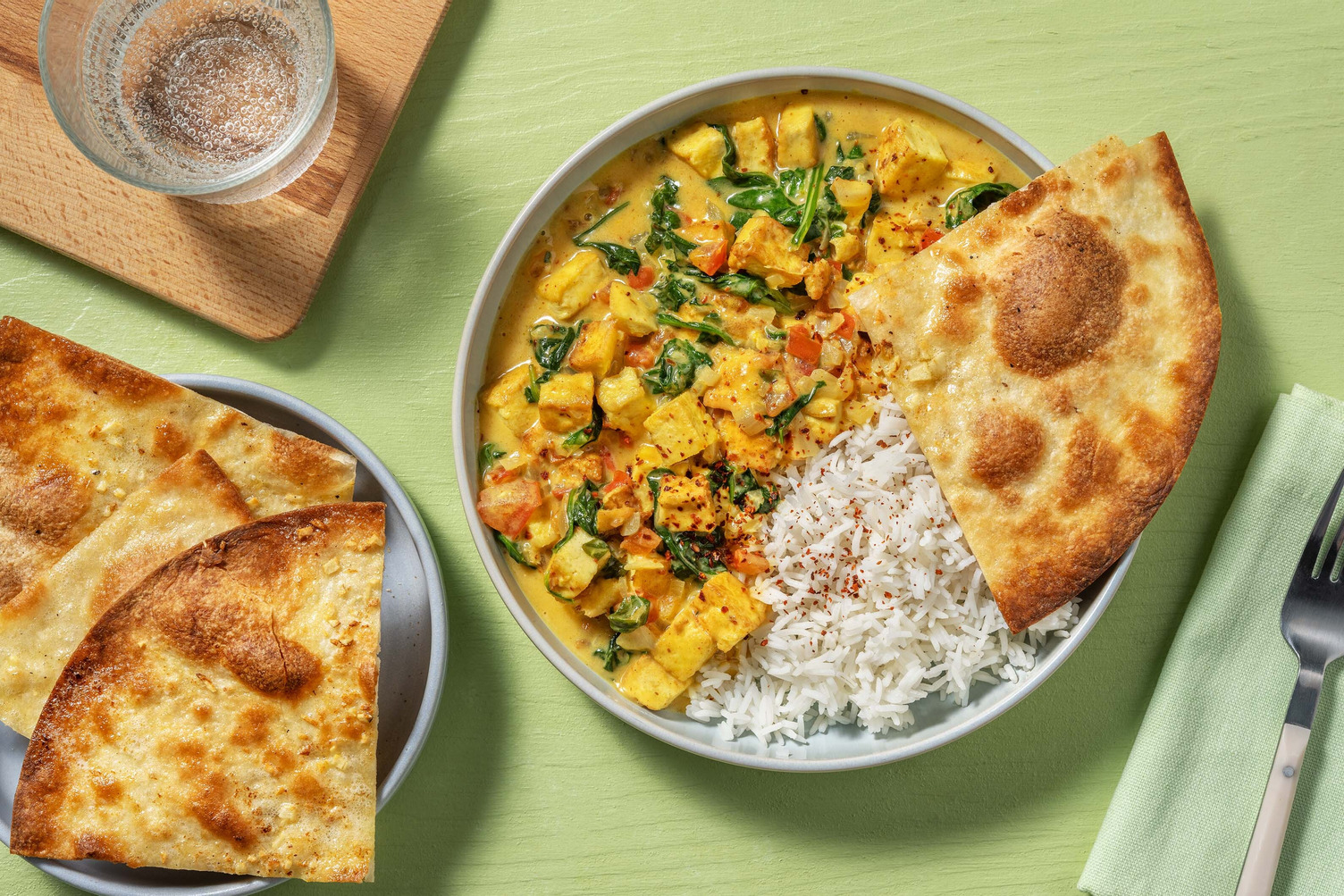 Saag paneer-inspireret grillost