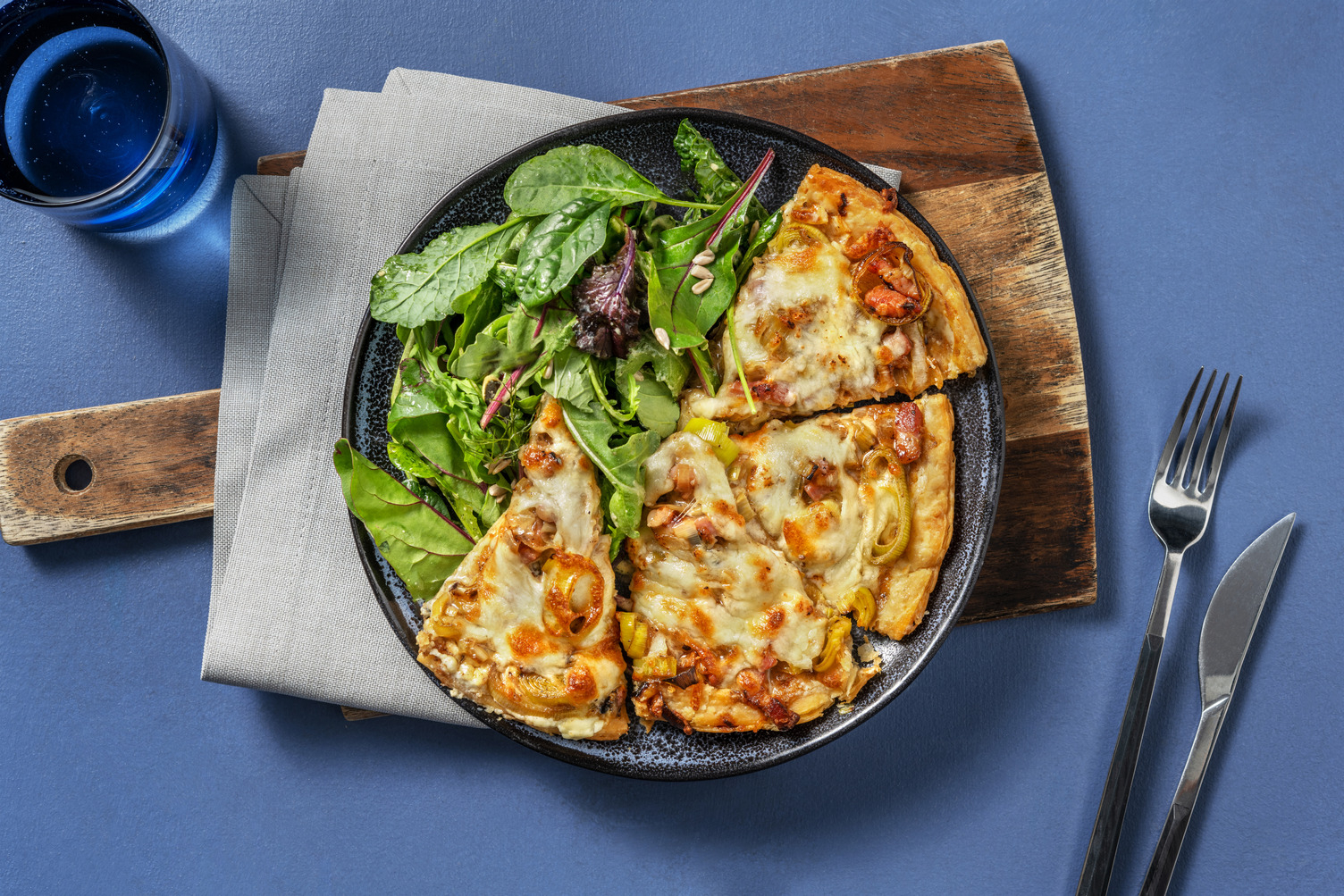 Tarte aux poireaux, lardons & emmental