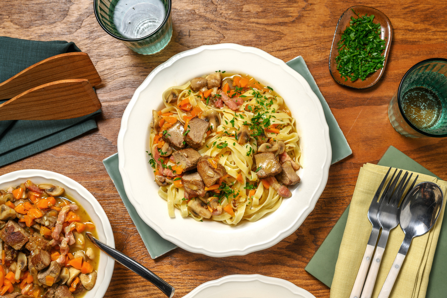 Mijoté d'agneau aux carottes & tagliatelle