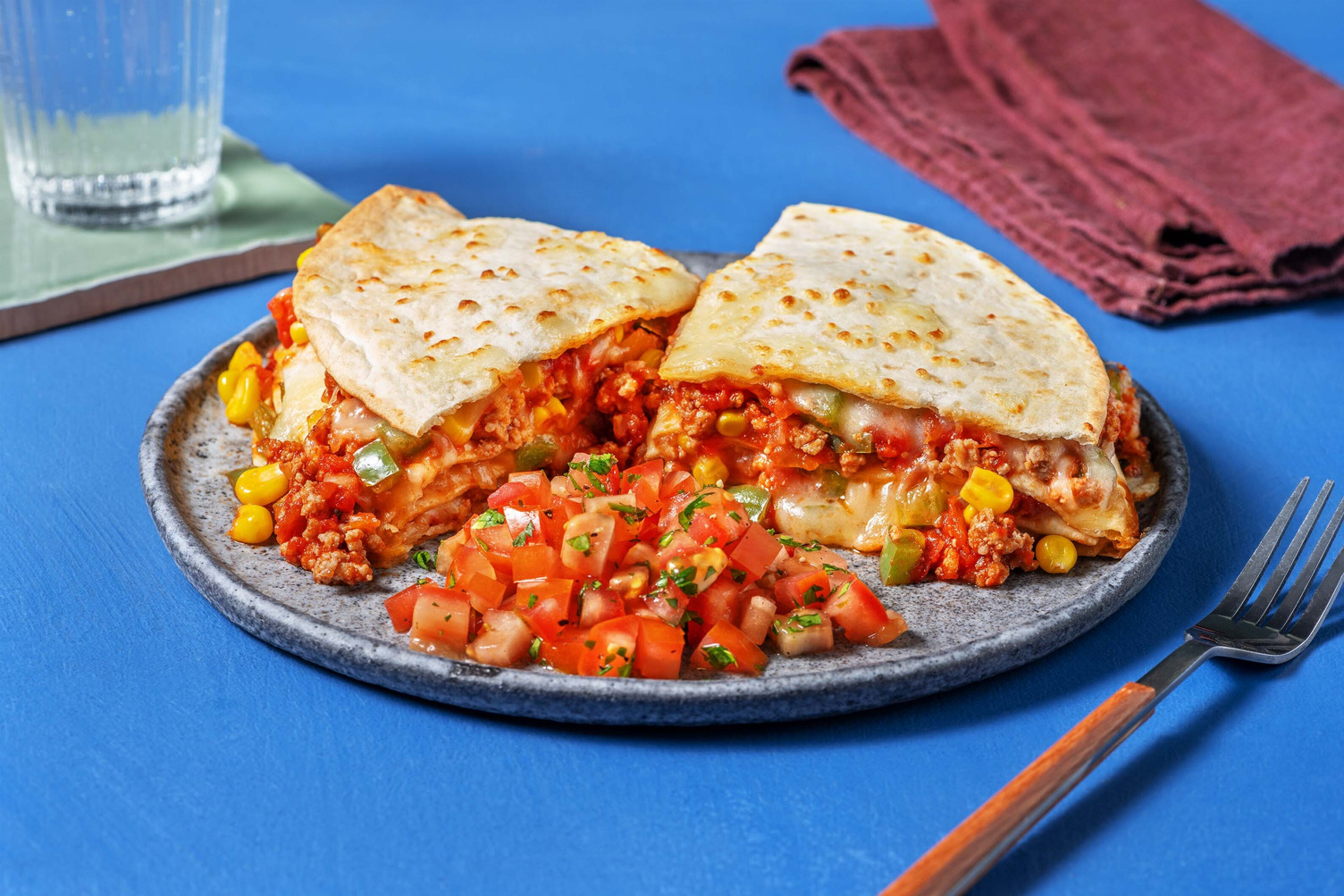 Tarte de tortillas au haché de poulet 