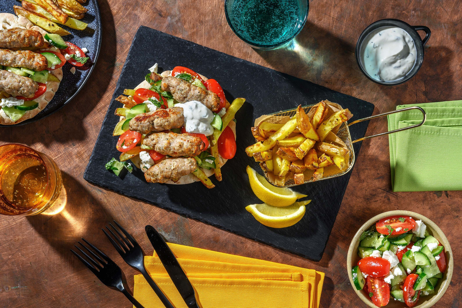 Greek Inspired Oregano Pork Kofta Gyros