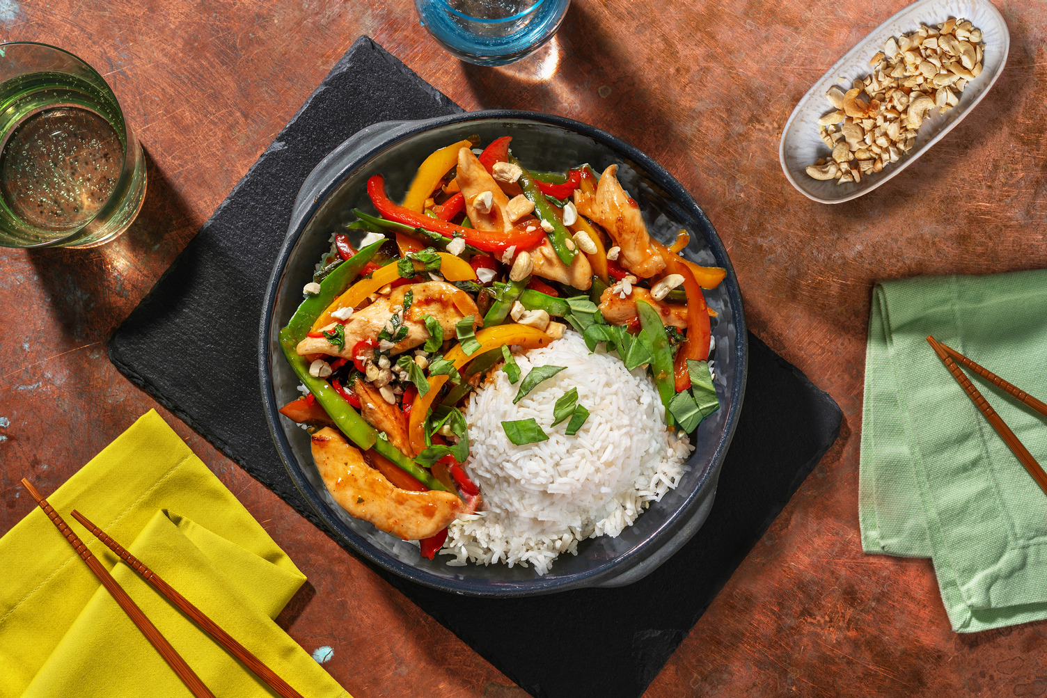 Thailandsk "cashew chicken"