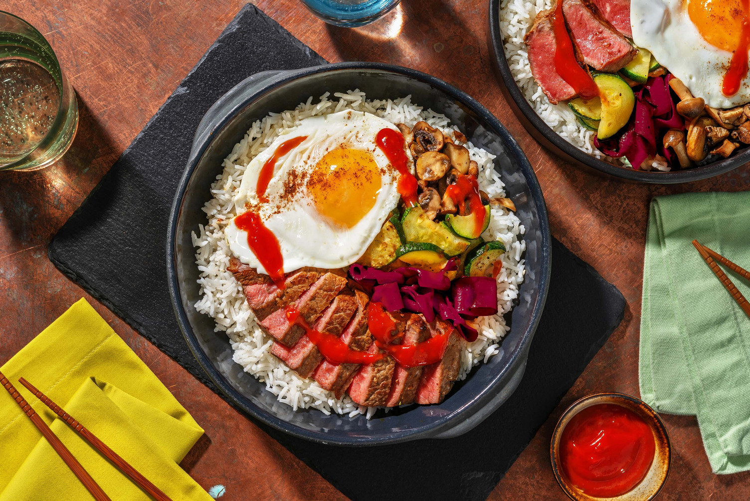 Luxe bibimbap met biefstuk