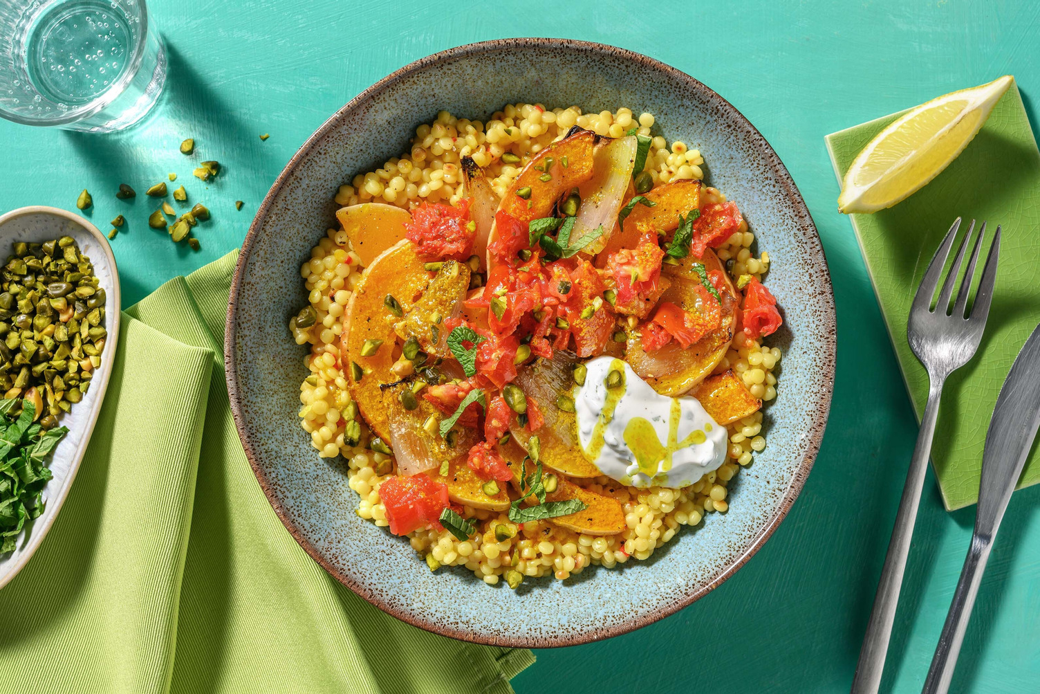 Butternut grillé, labneh & beurre au curcuma