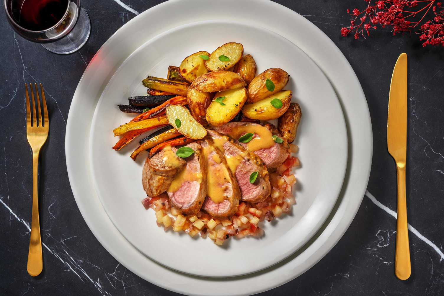 Lonza tenera di maiale al miele e senape 