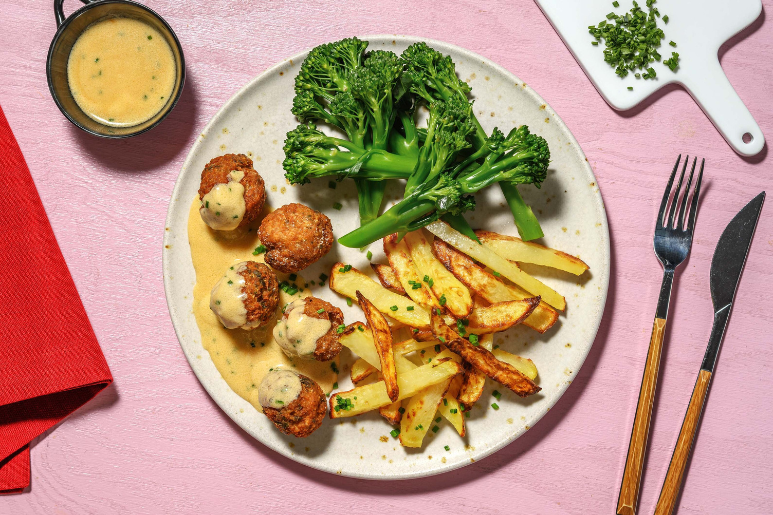 Pork Meatballs in Creamy Chive Sauce