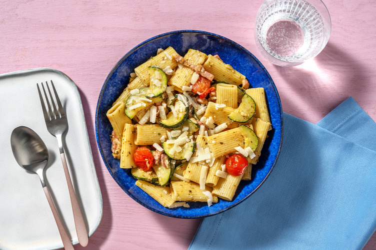 Pesto and Bacon Pasta