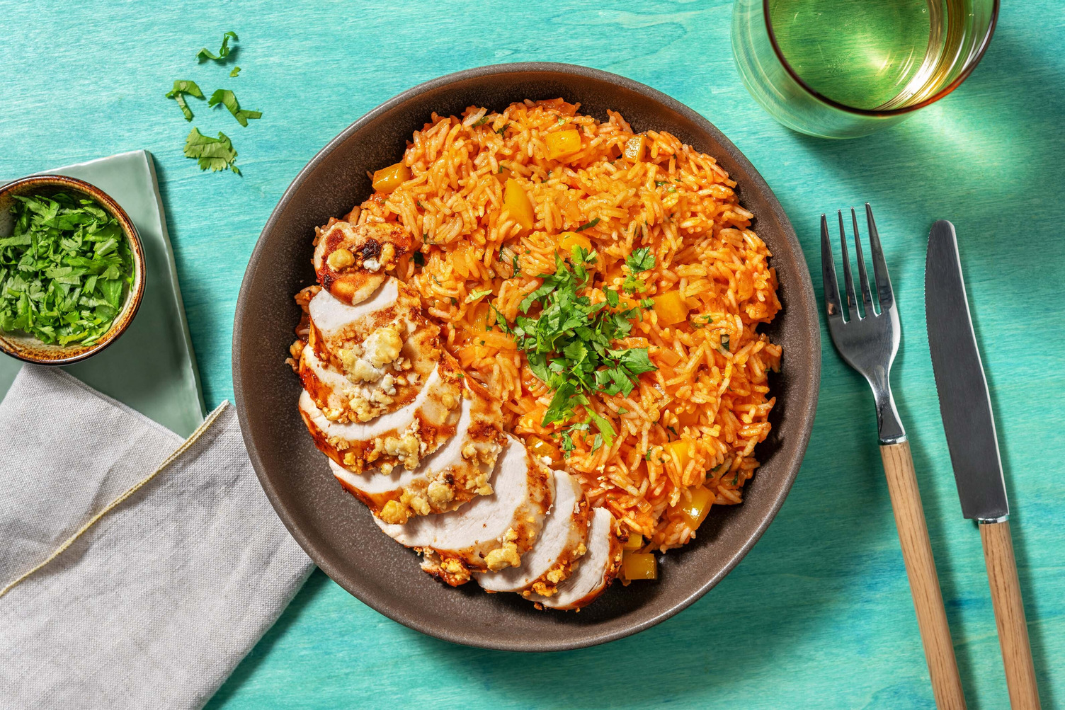 Baked Chipotle-Feta Diced Chicken Breast