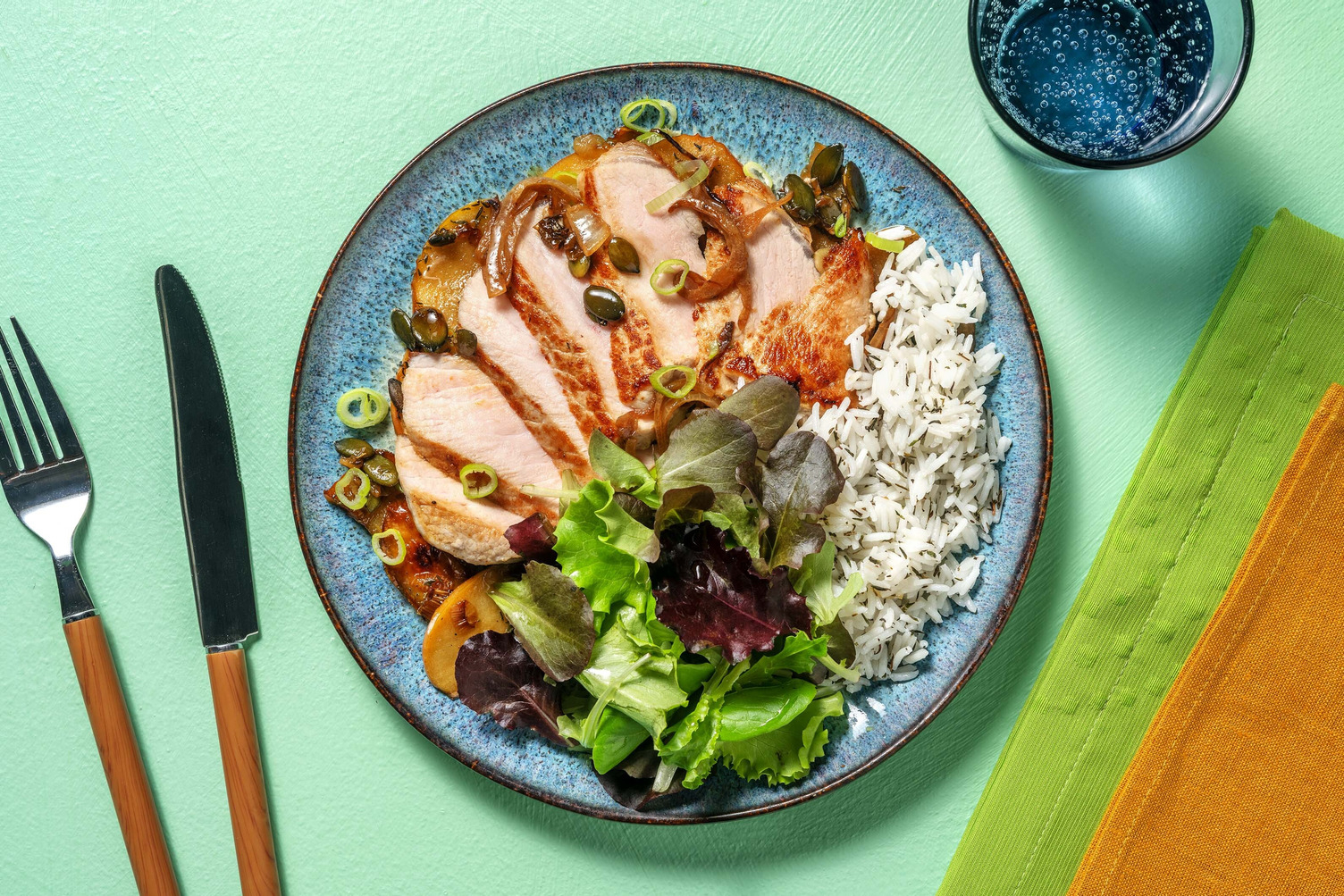 Porc fondant & pommes rôties au thym