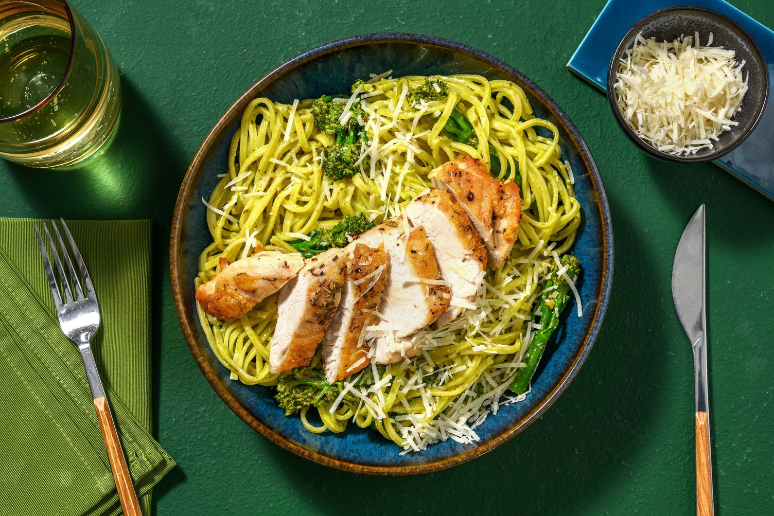 Ultimate Creamy Chicken and Pesto Linguine
