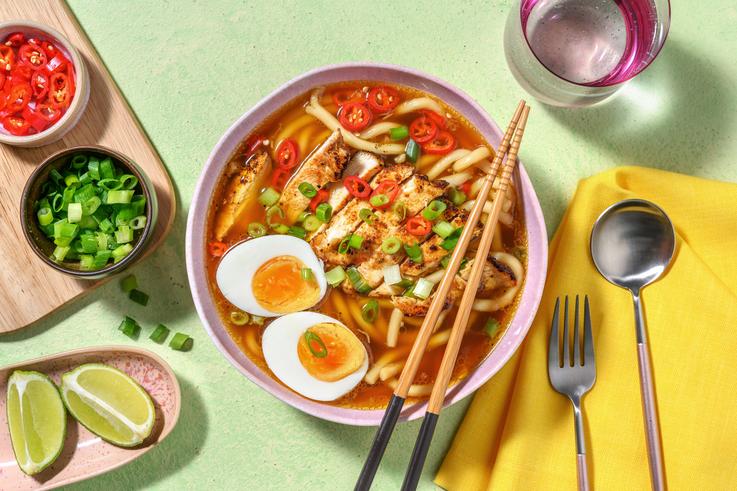 Ramen casero de pollo