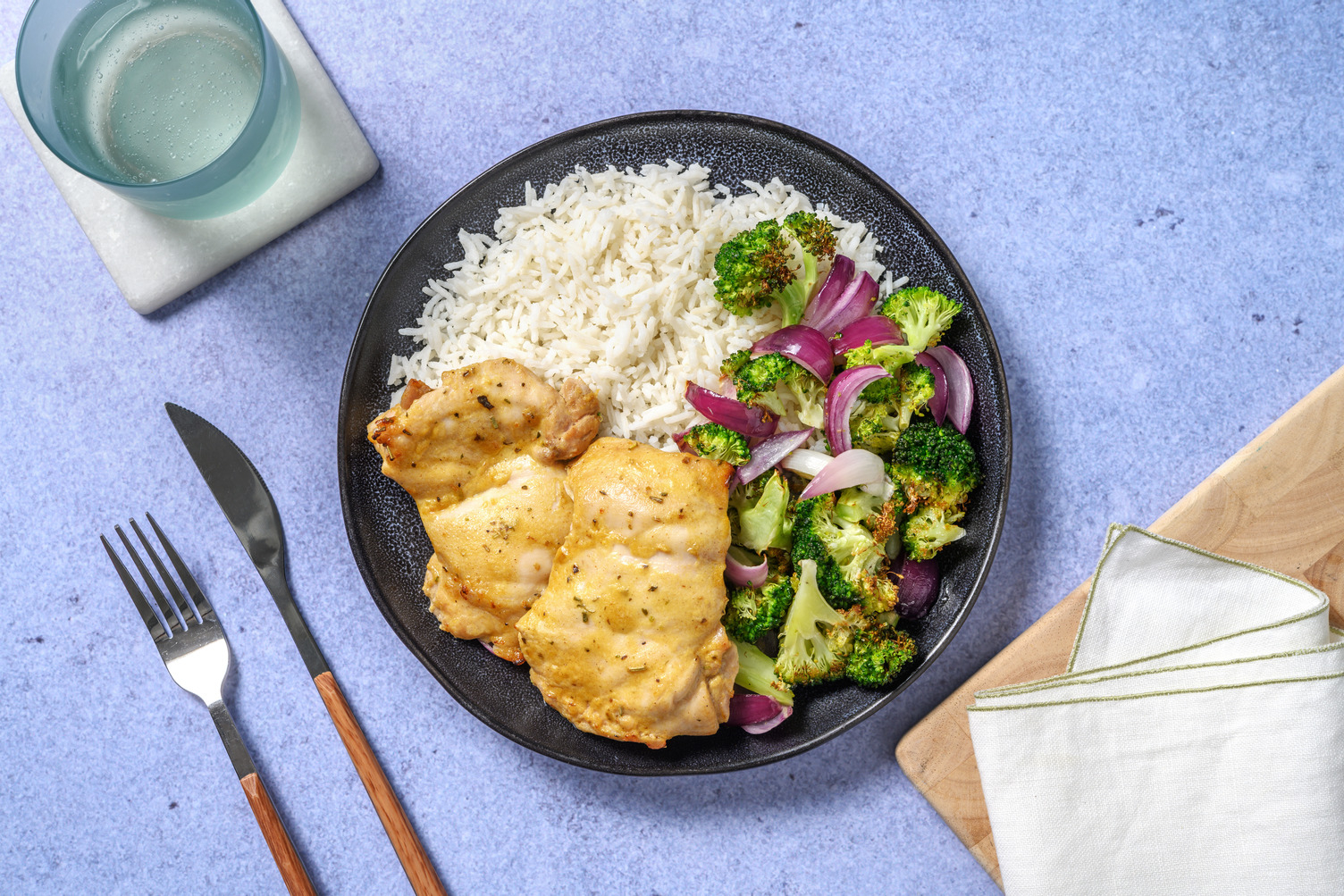 Muslos de pollo al limón con tomillo