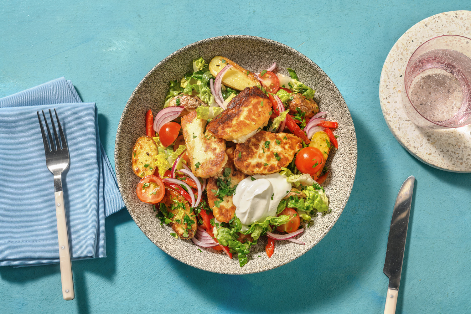 Greek halloumi salad