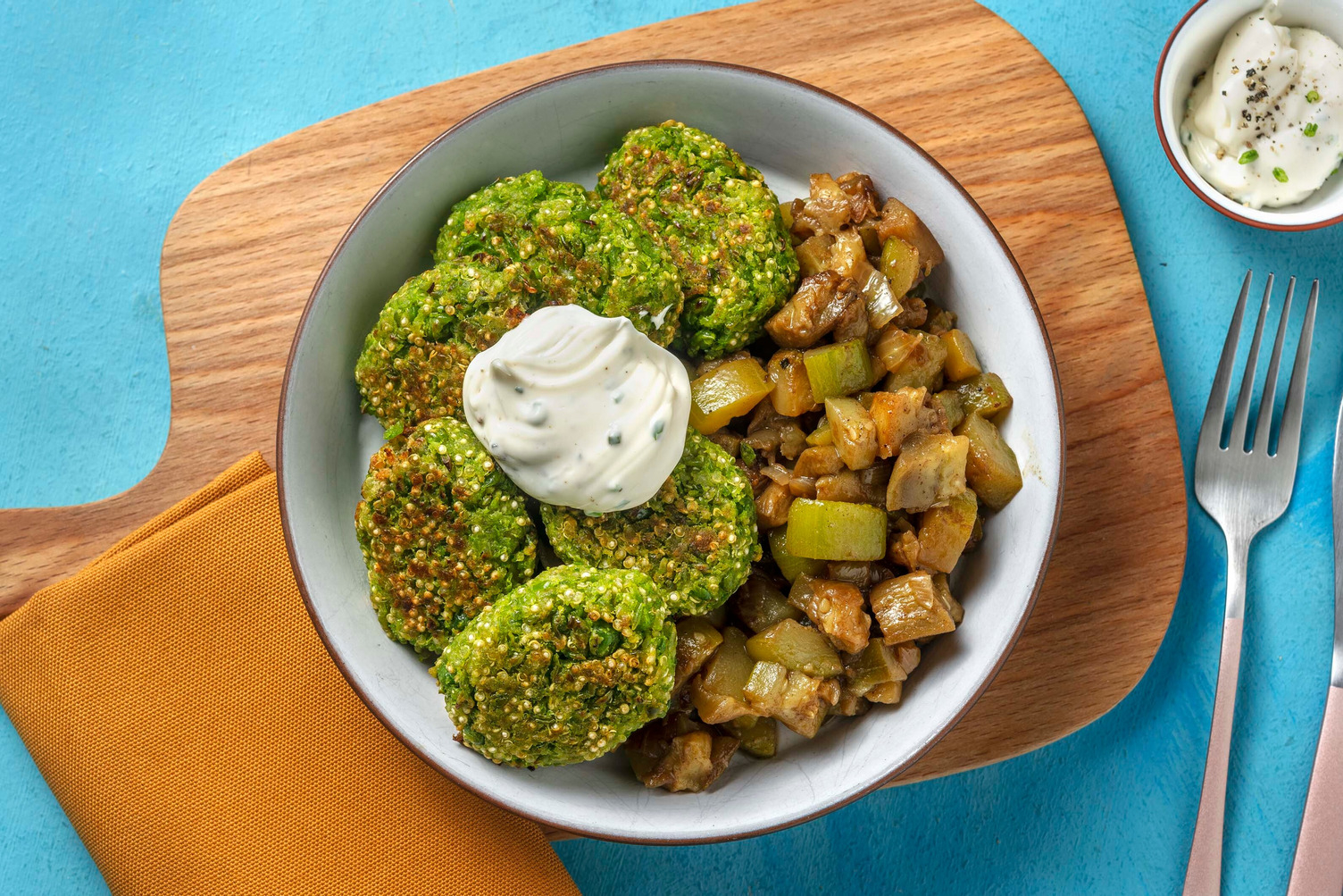 Polpette mediorientali di quinoa e piselli 