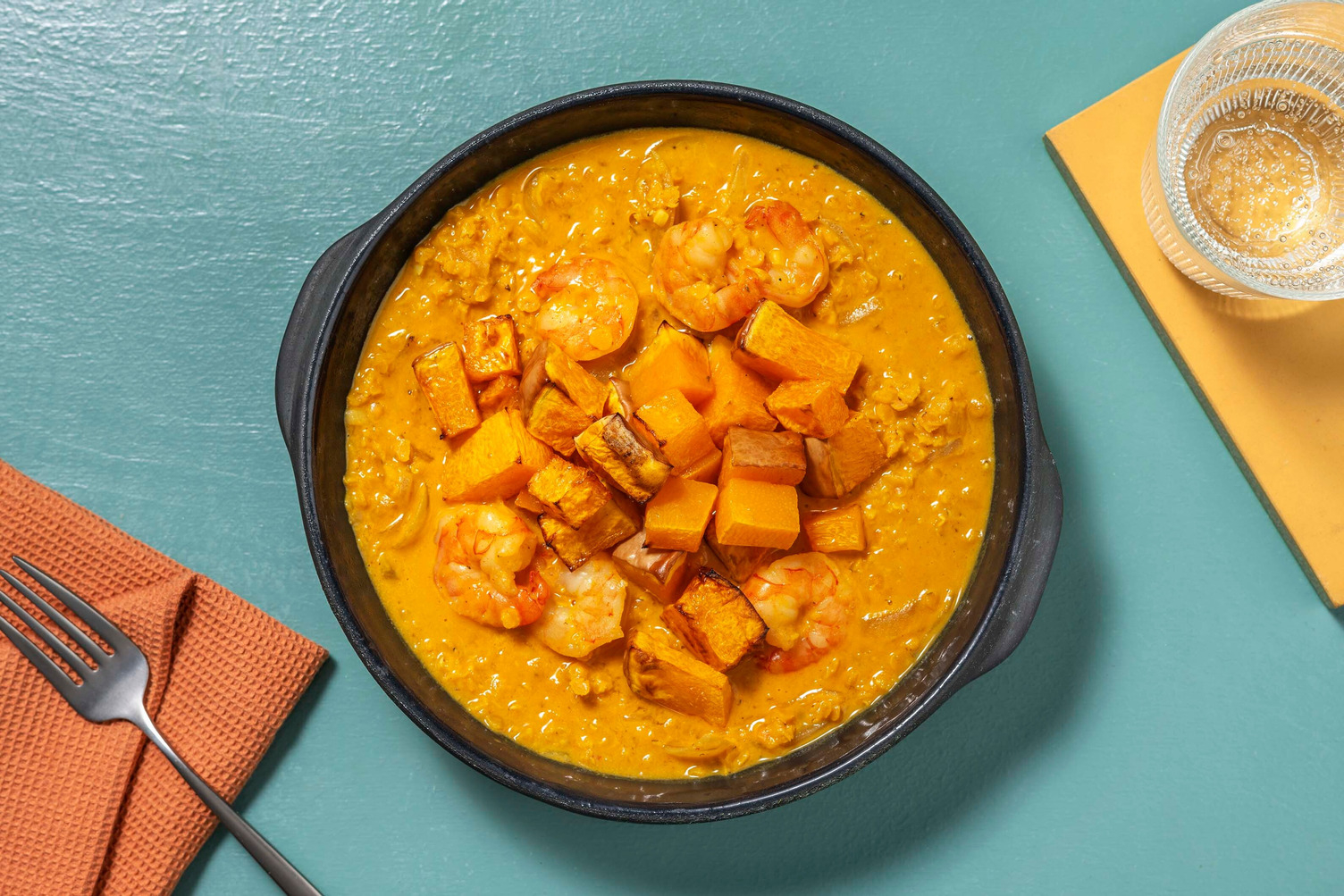 Prawn and Roasted Butternut Squash Dal