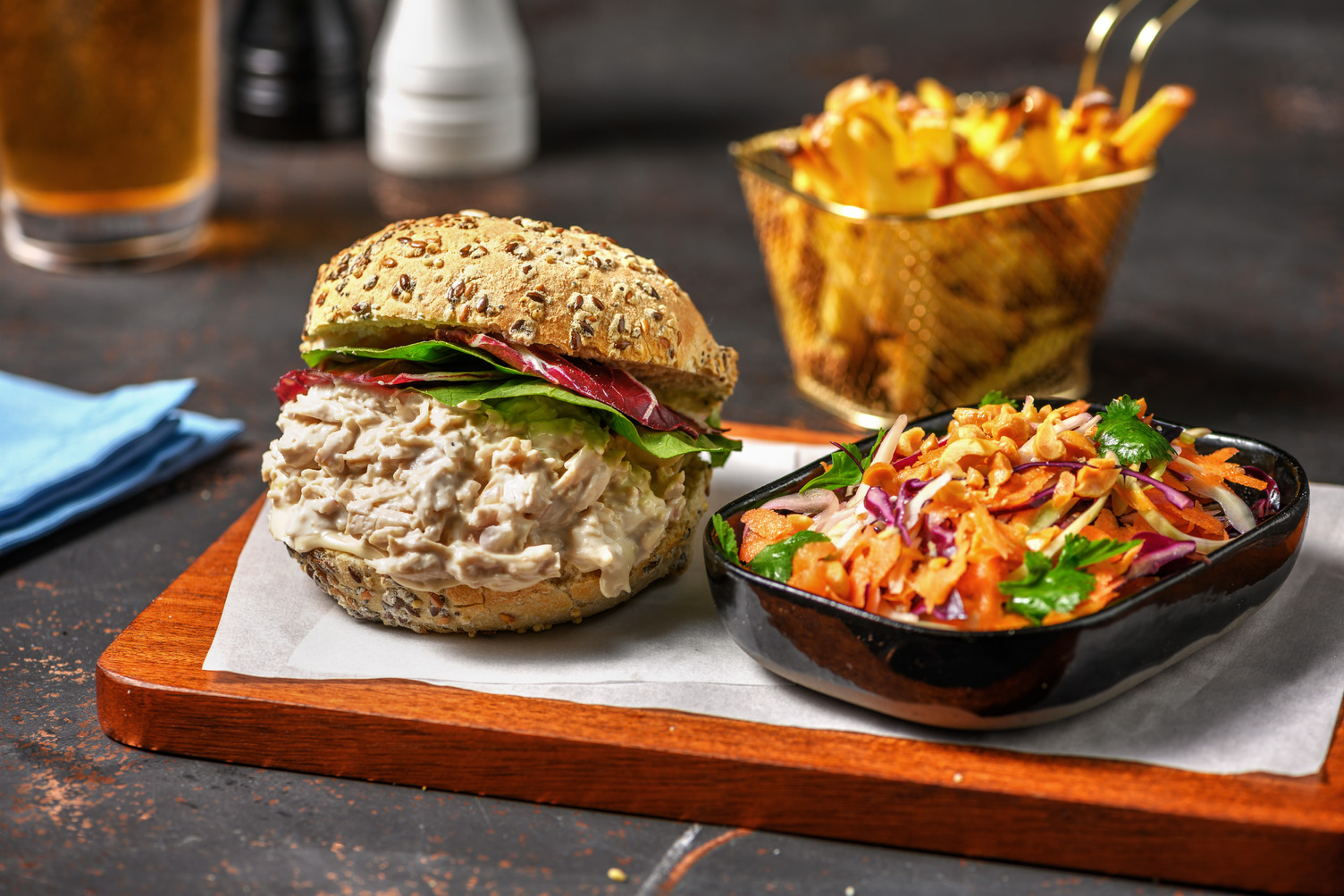 Burger de dinde effilochée à l'asiatique