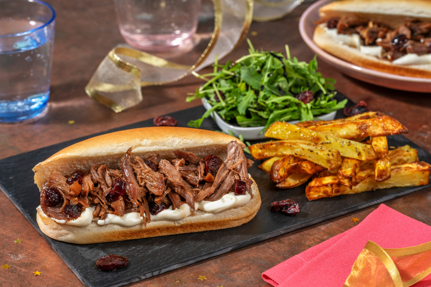 Very Merry Cranberry Pulled Duck Buns