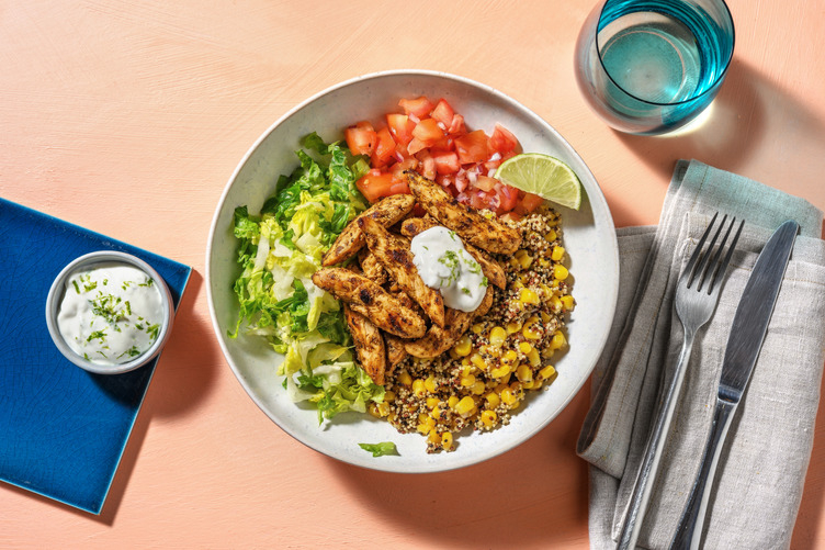 Mexikanische Bio-Hähnchen Bowl mit Quinoa