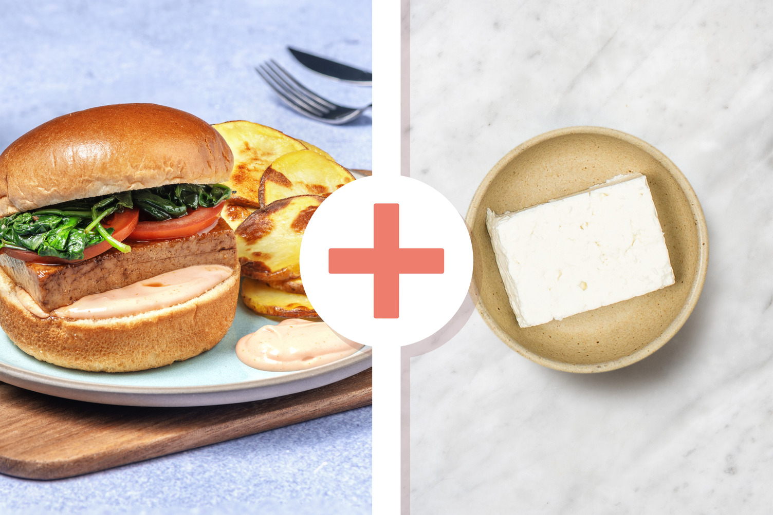 Tofu burger e salsa rosa al lime