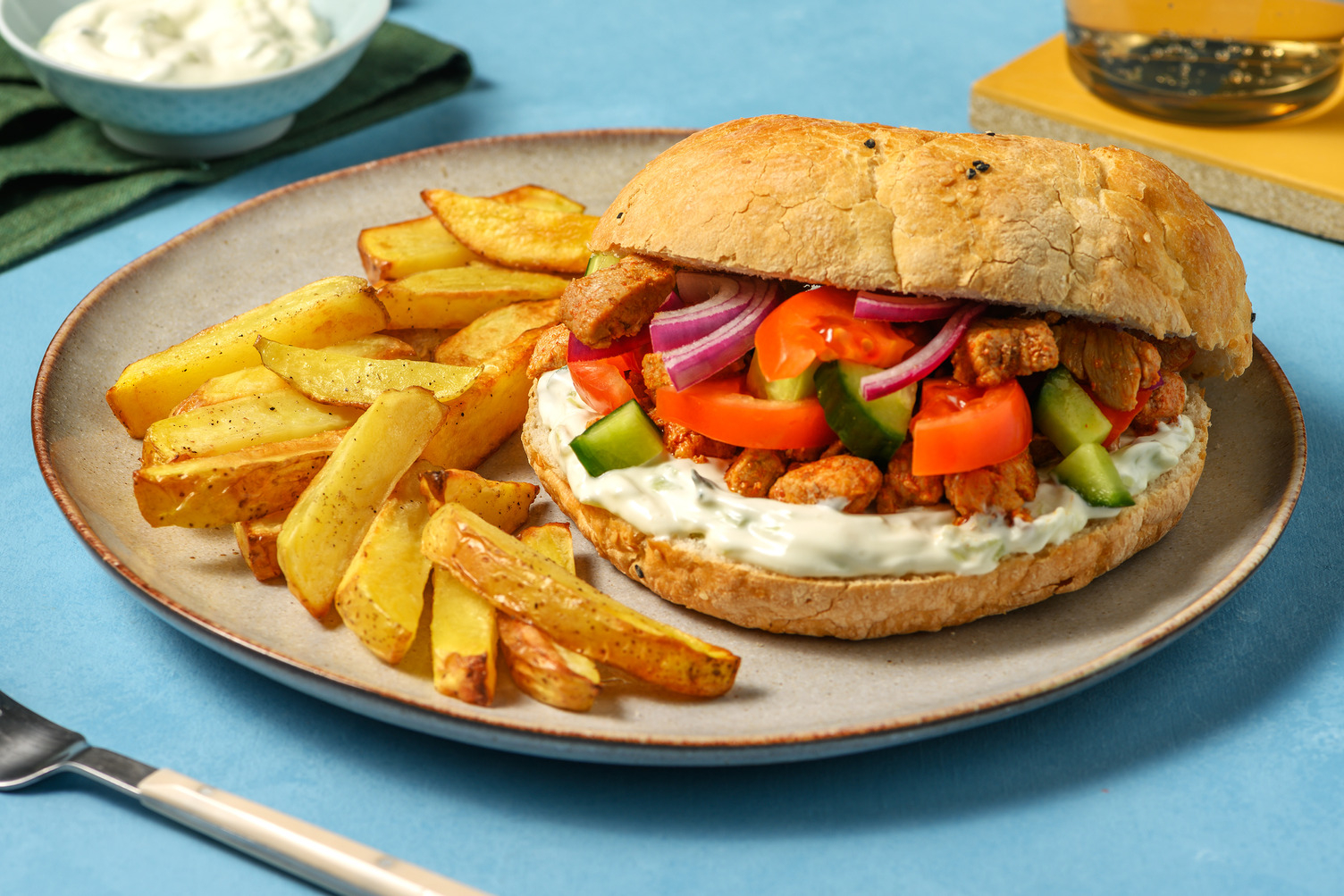 Gyros og svinekjøtt