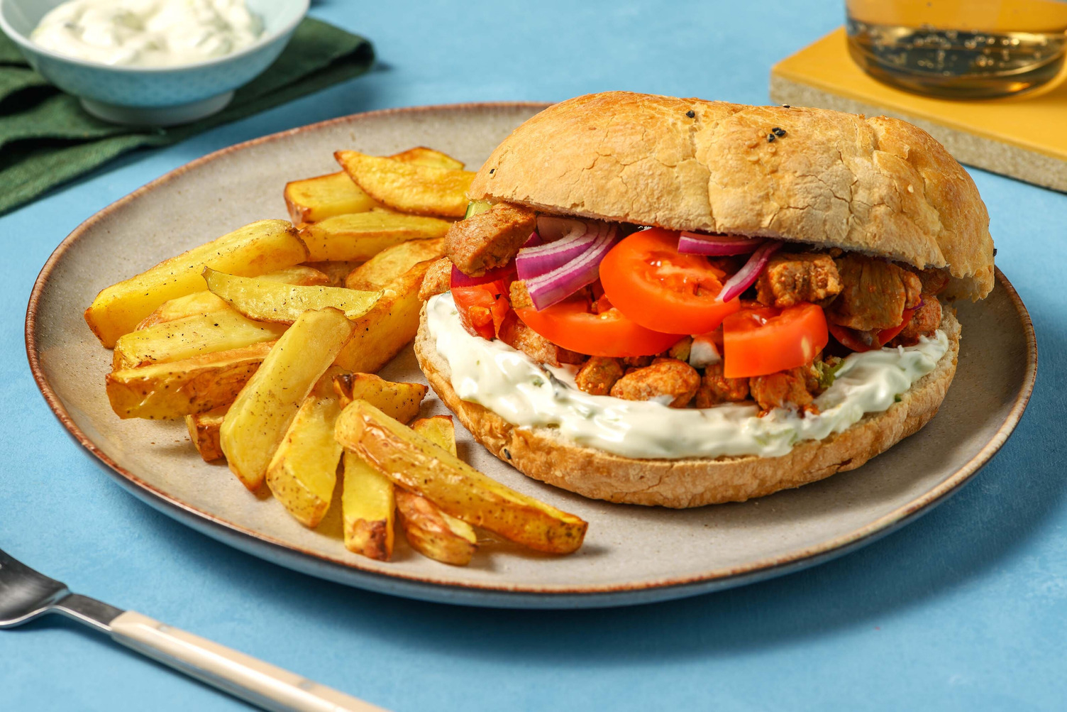 Græske svinekøds-'gyros'