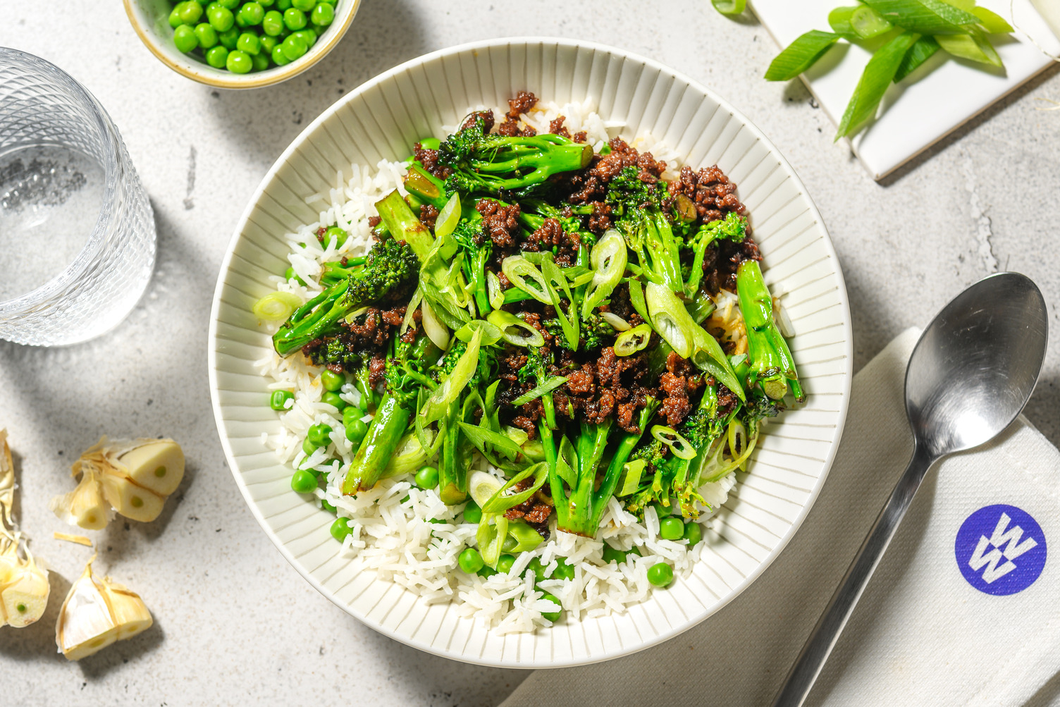 Ginger Beef Stir-Fry and Garlic Rice