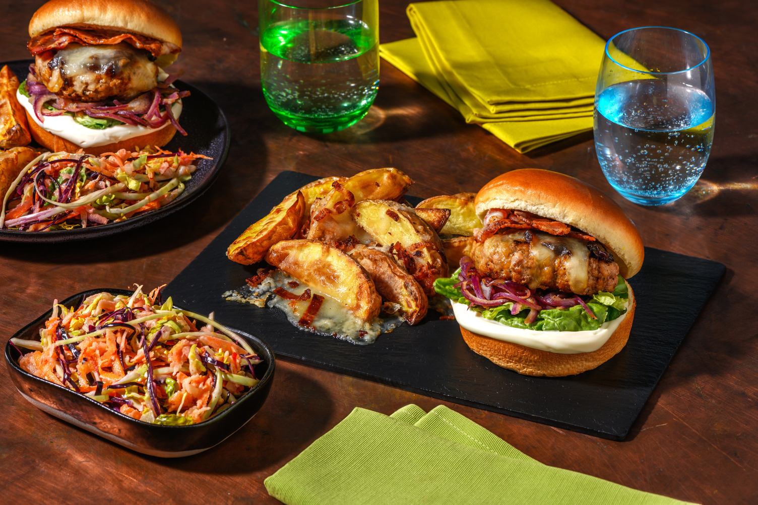 Pig Under Blanket Sausage and Bacon Burger