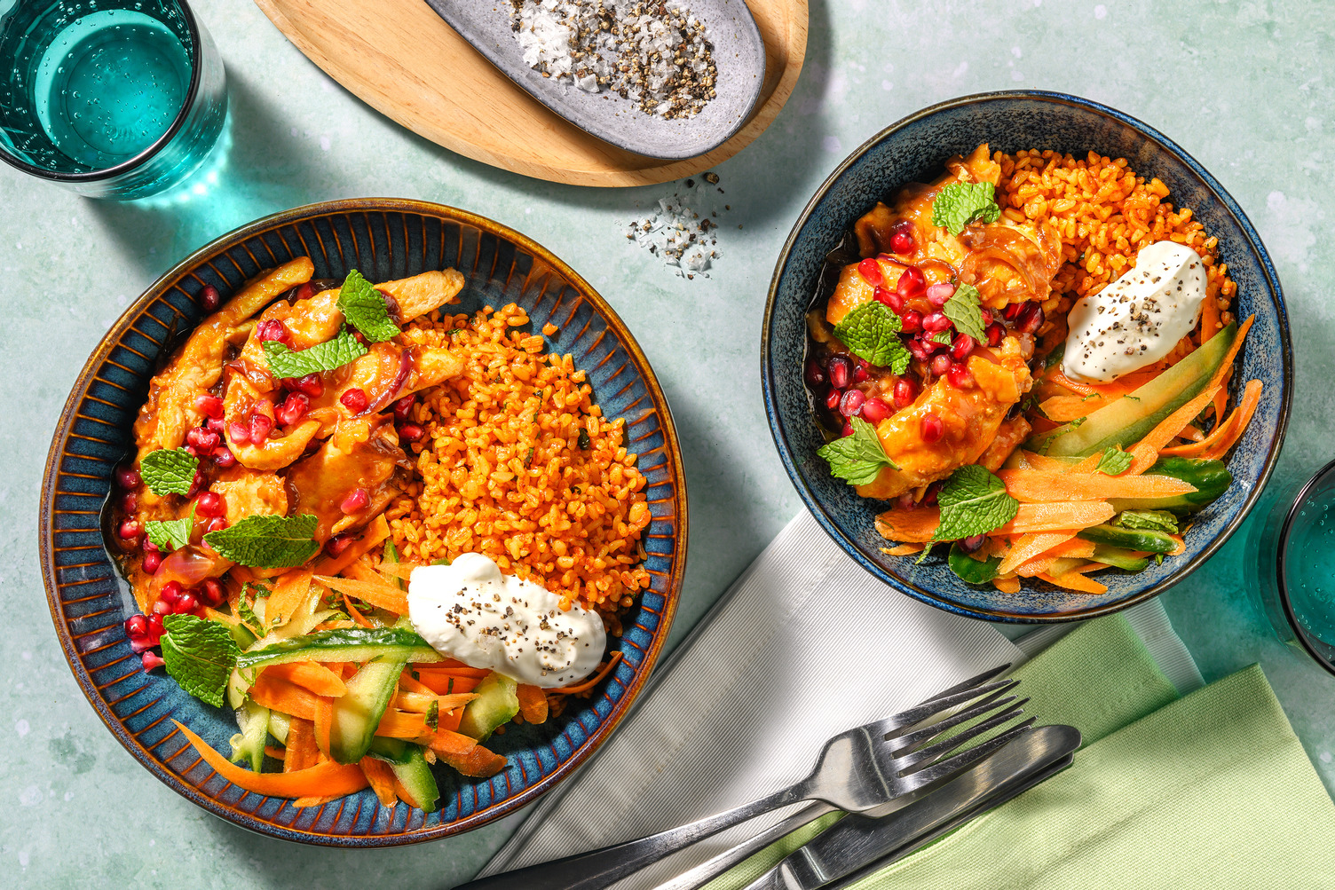 Stekt kyckling i granatäpplesås