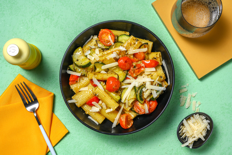 Courgette and Cherry Tomato Rigatoni