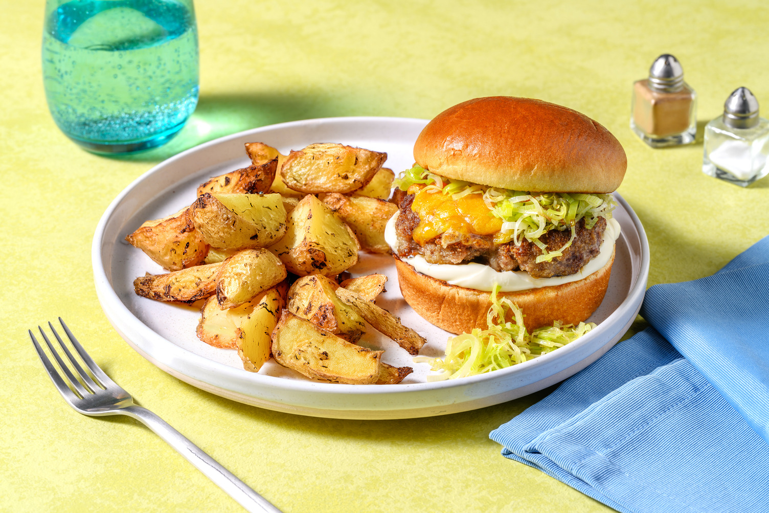 Buttered Leek Beef Burger