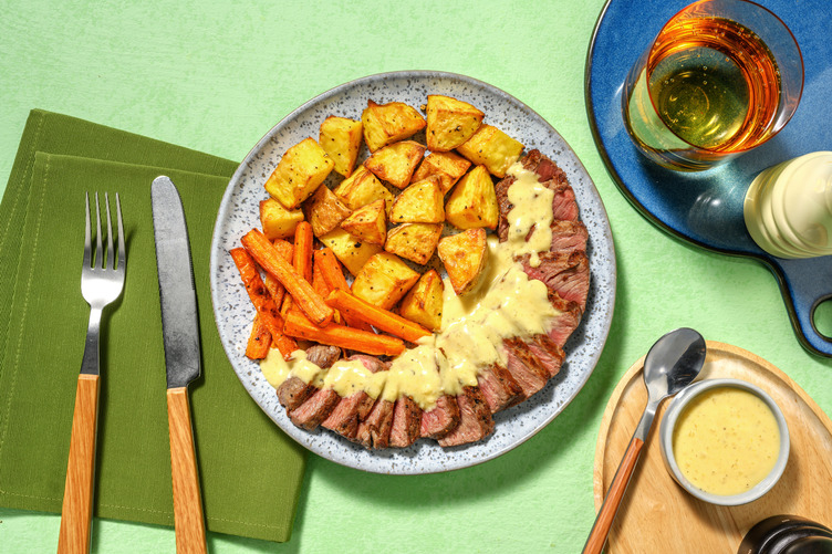 Steak in Creamy Mustard Sauce