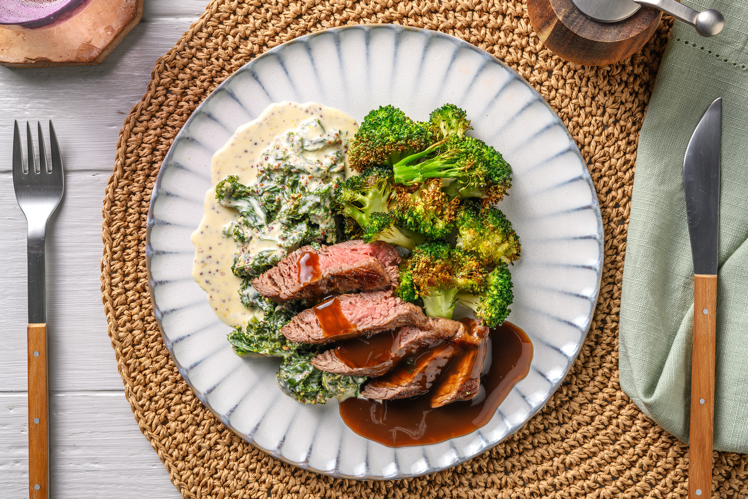 Beef Rump Steak in a Red Wine Jus