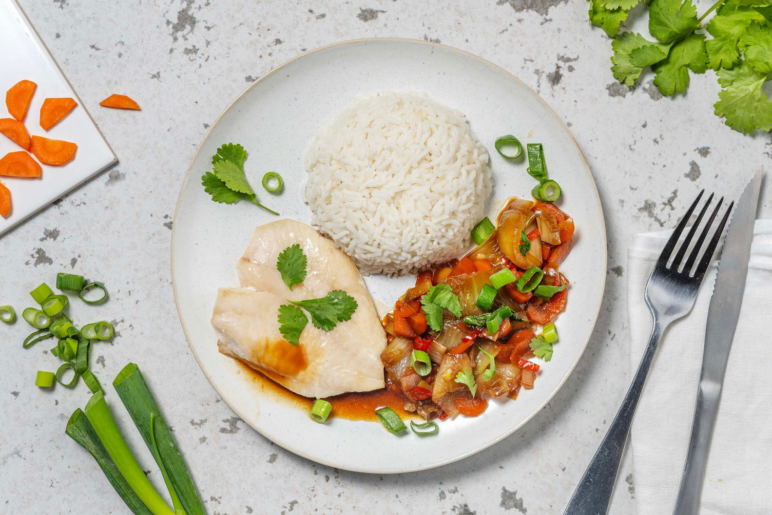 Lieu noir en papillote à la cantonaise