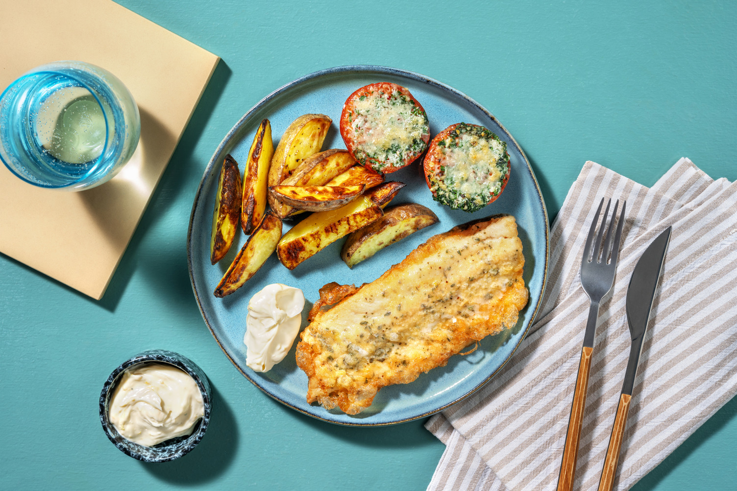 Merluza rebozada con especias mediterráneas