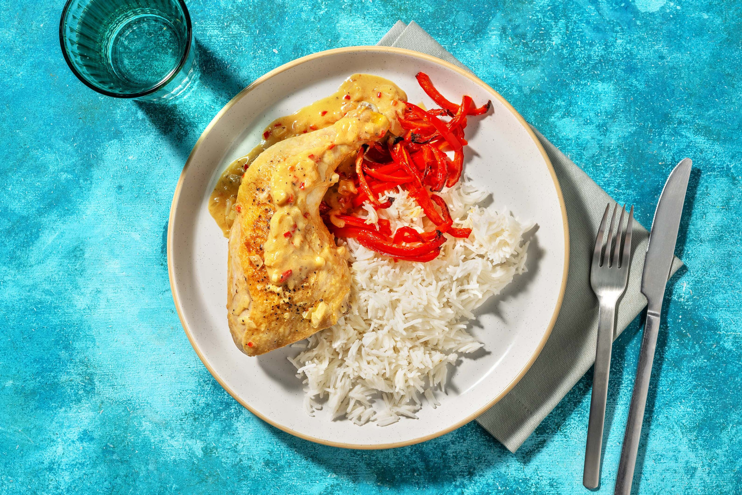 Poulet façon Yassa & riz aux oignons