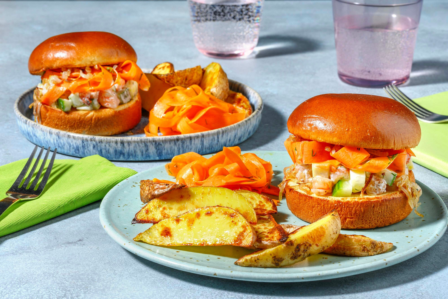 Soft brioche shrimp rolls