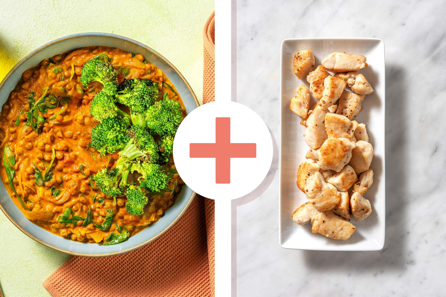 North Indian Style Broccoli, Chicken Breast & Lentil Dal