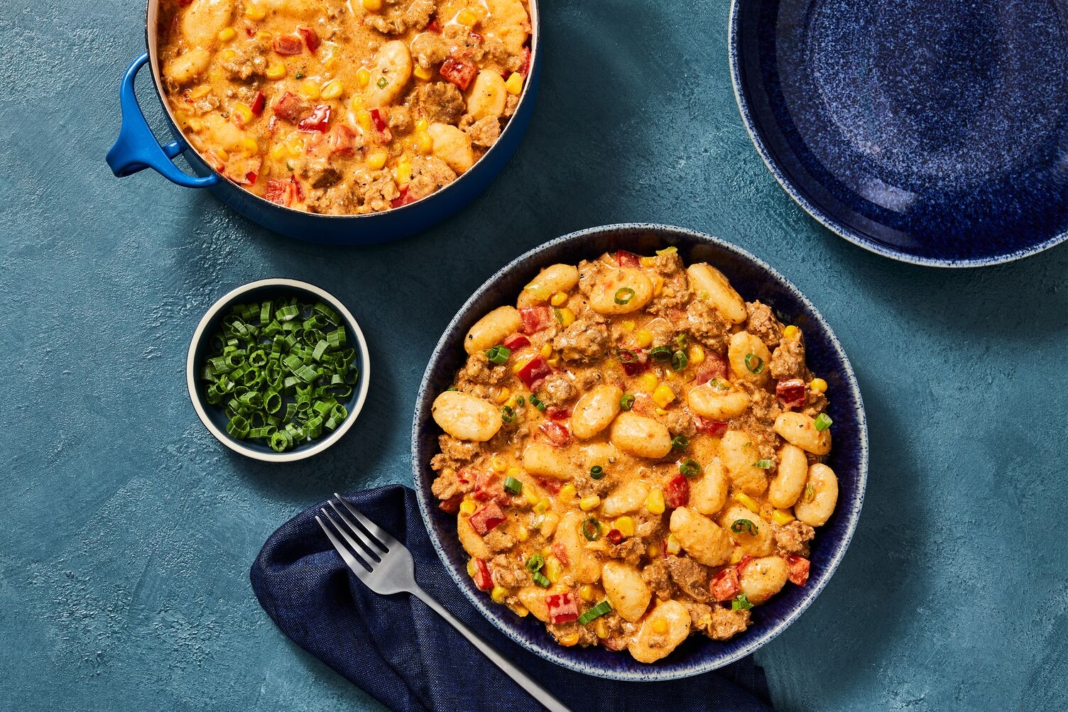 One-Pot Corn and Beef Gnocchi