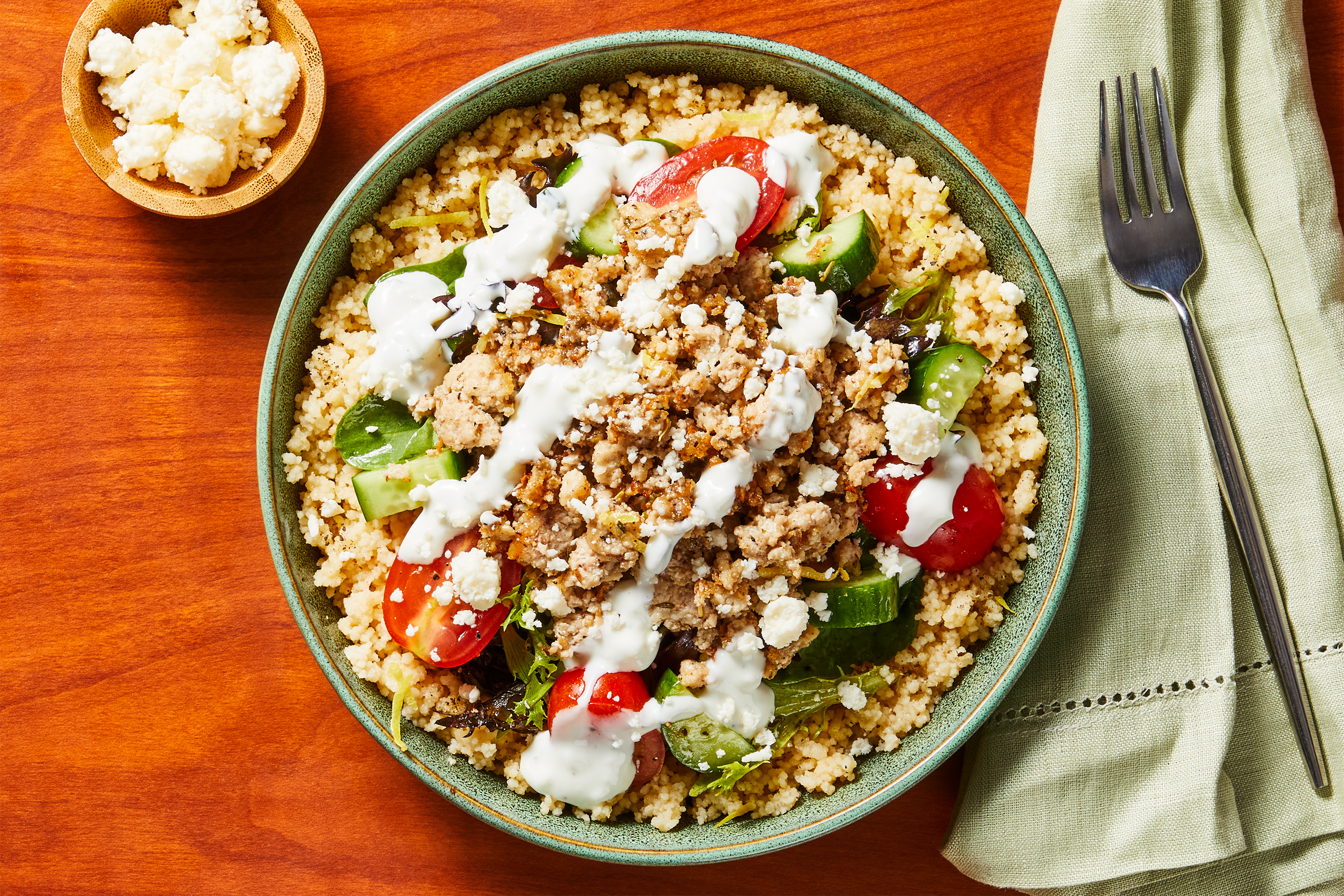 SuperQuick Mediterranean-Inspired Plant-based Patties Bowls