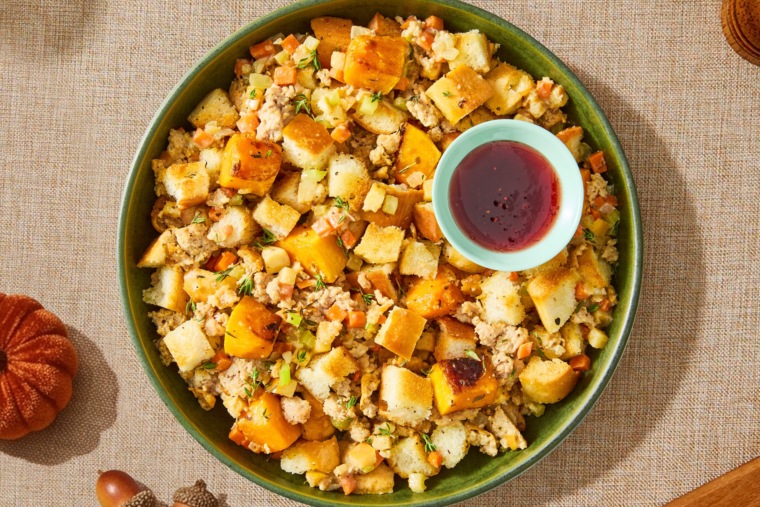 One-Pan Ground Beef Stuffing Bowls