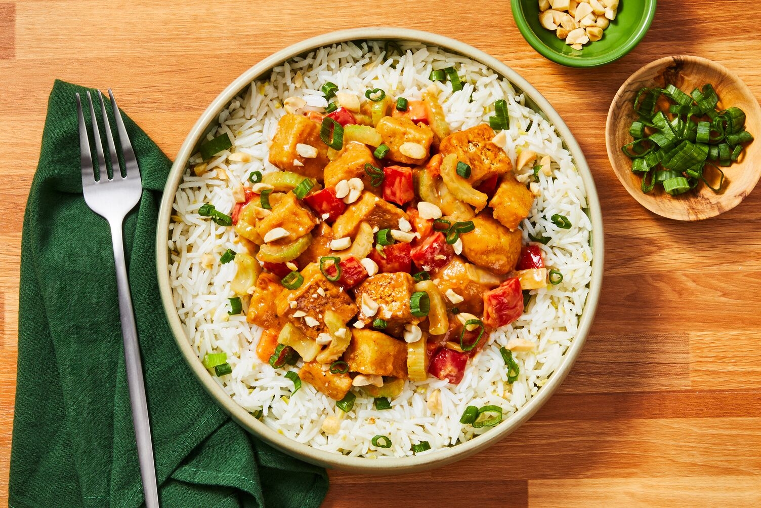 Tofu et crevettes kung pao