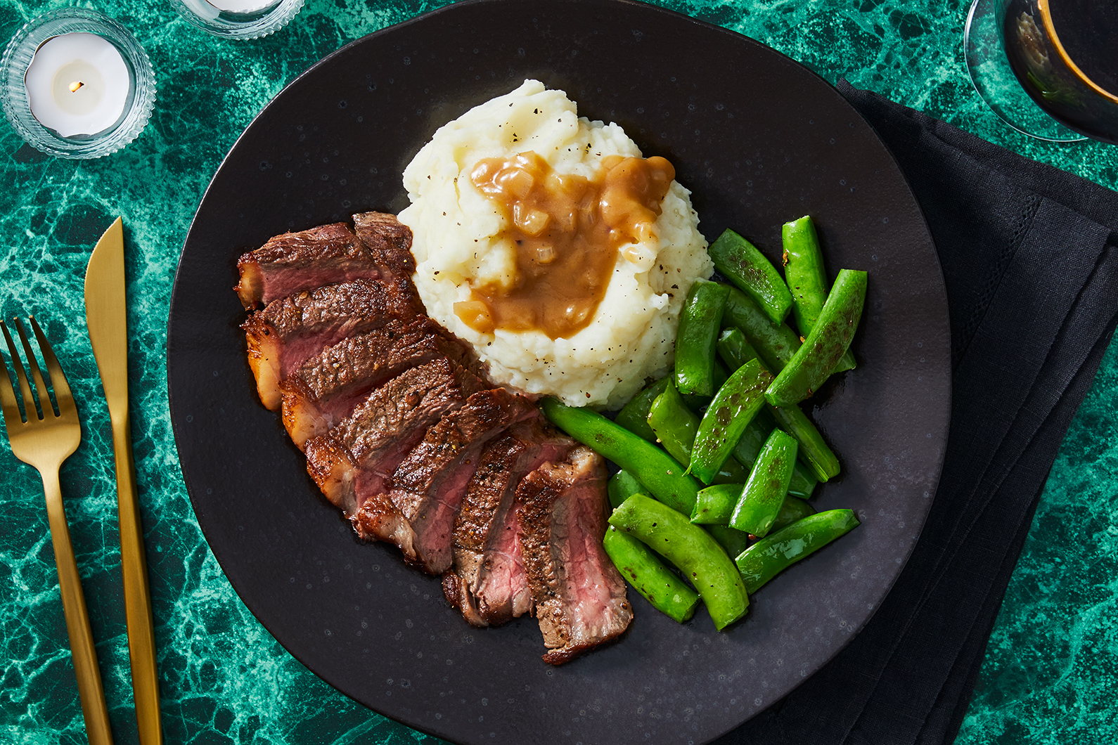 Pan-Fried Ribeye Steak with Truffle Salt