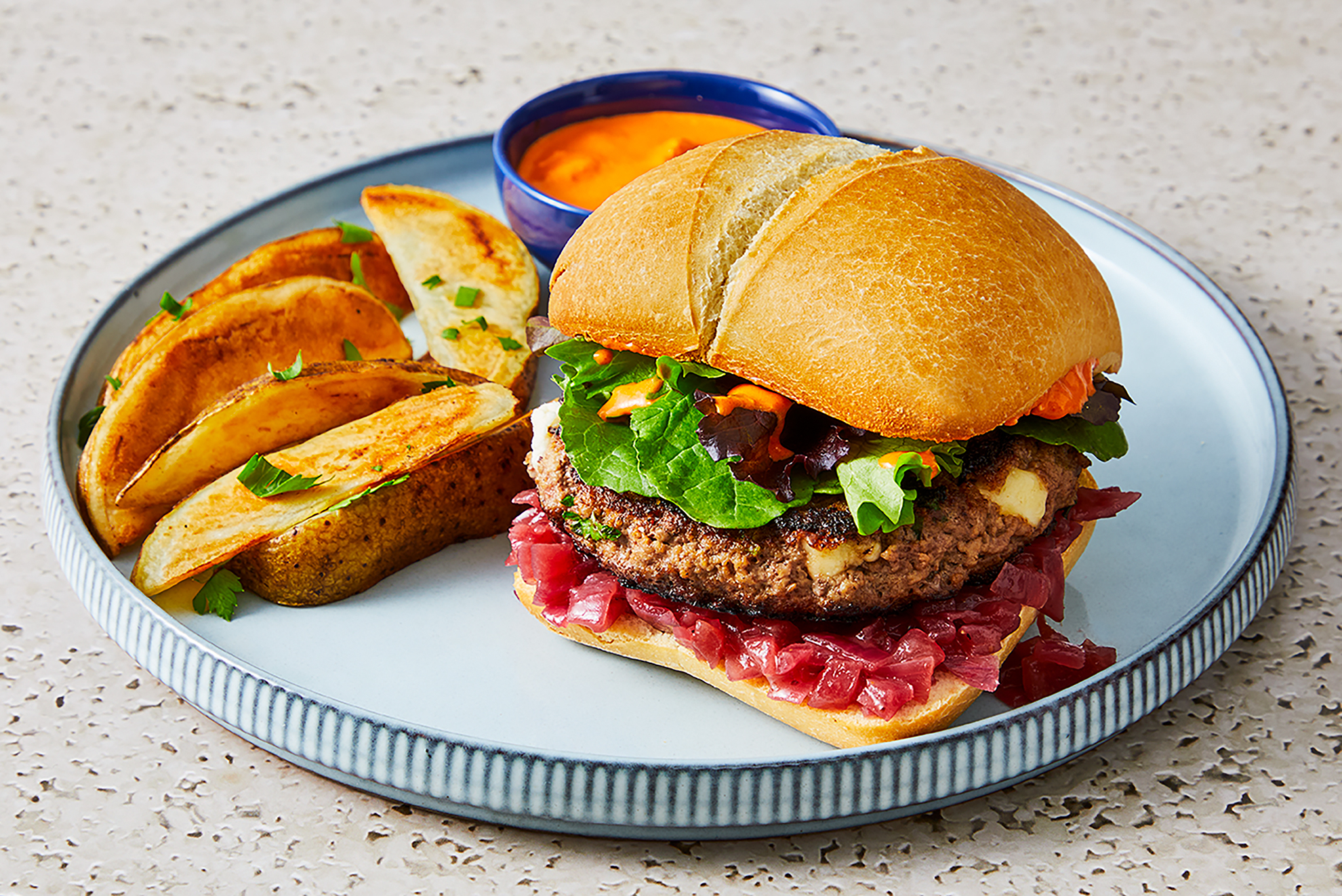 Sandwichs de kofta de dinde au harissa et au feta