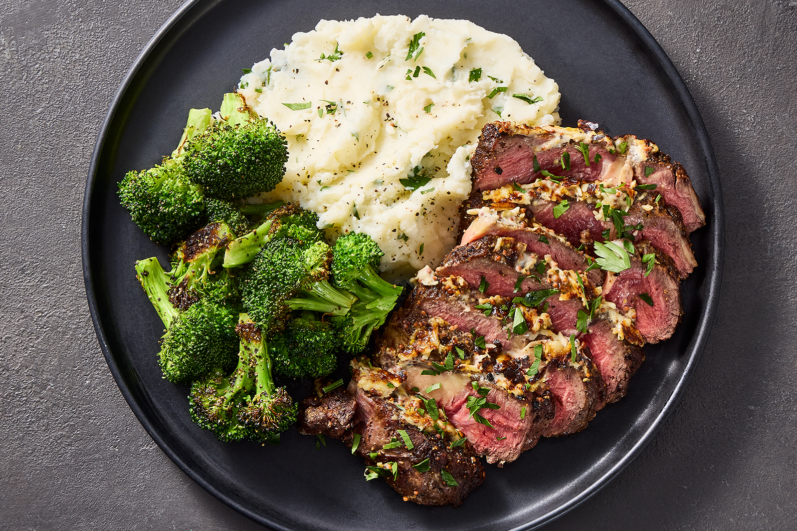 Mustard-and-Parmesan-Crusted Ribeye Steak