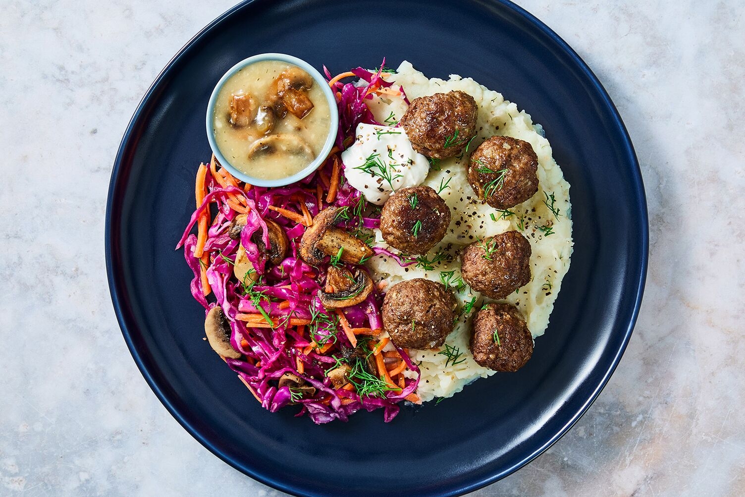 Polish Impossible® Burger Patties  Meatballs in Dill-Mushroom Gravy