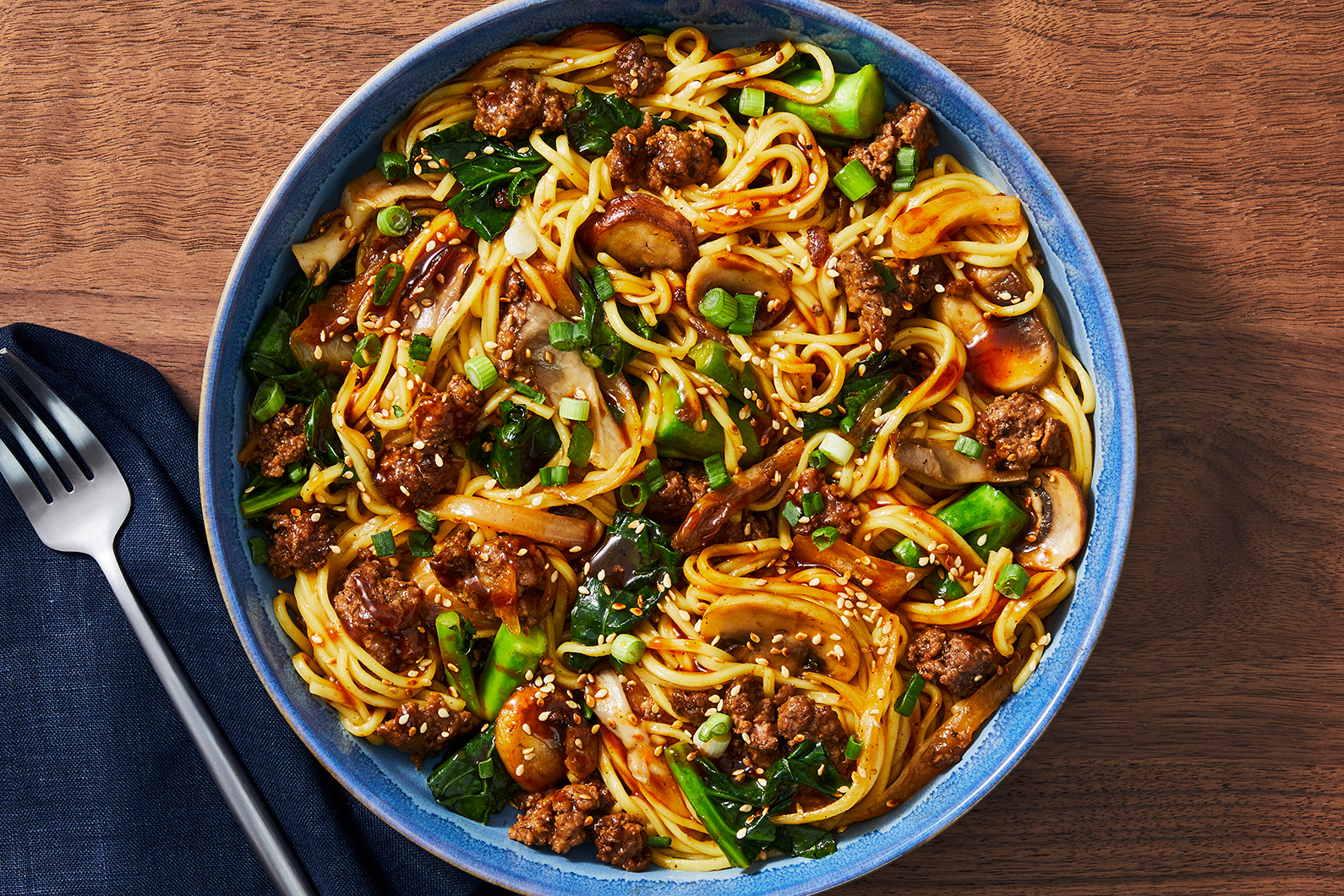 Gingery Beef and Noodle Stir-Fry