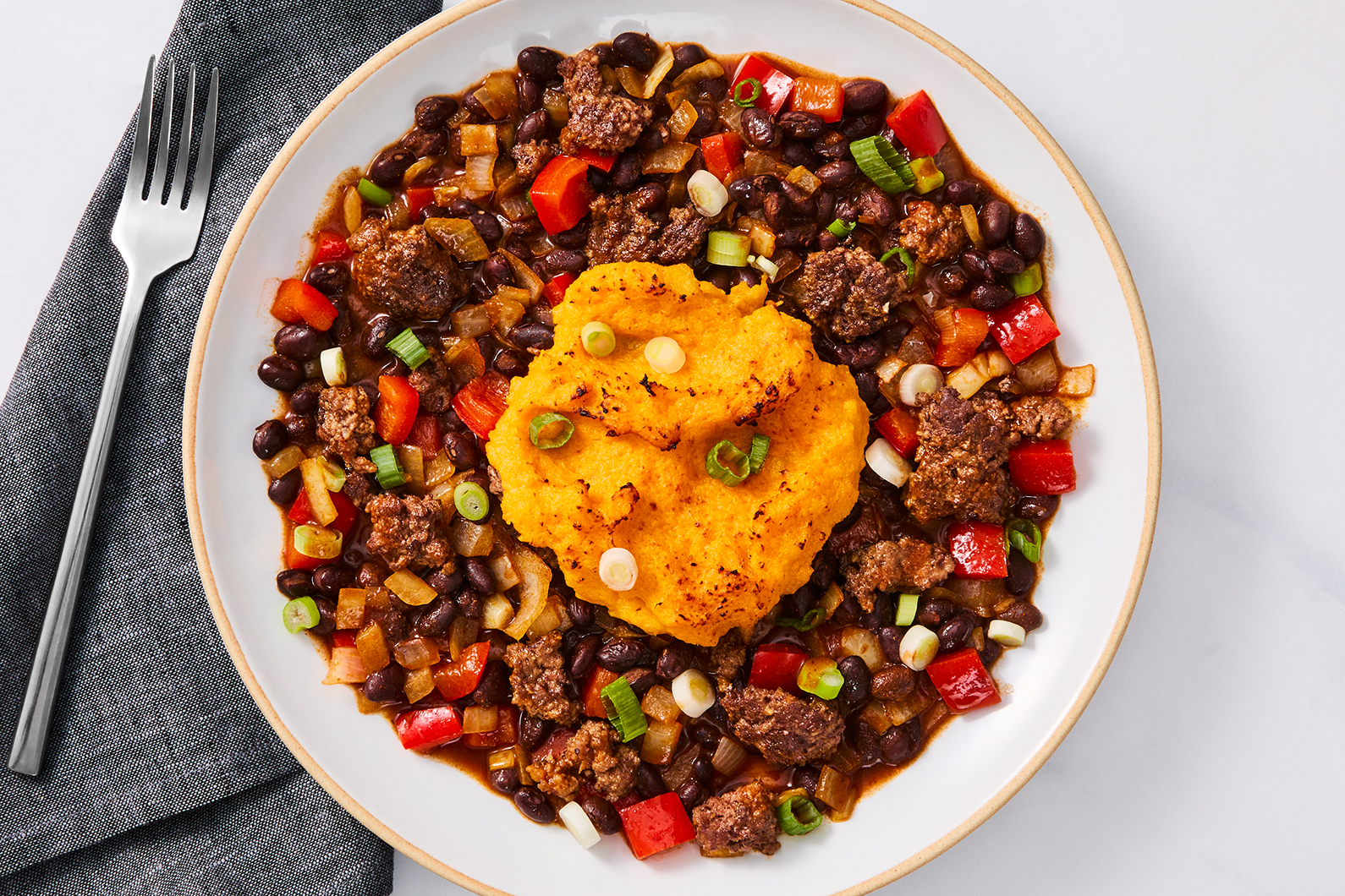 Pâté chinois du sud-ouest au bœuf et purée de patates douces